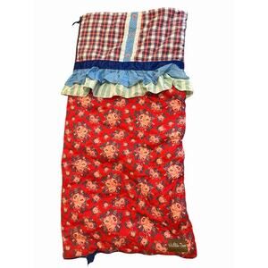 Matilda Jane Bed Of Roses Sleeping Bag Red Flowers Plaid Ruffle Girls Roll Up